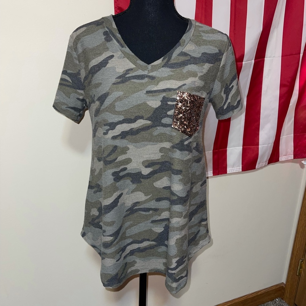 Gold Bling Pocket Tee